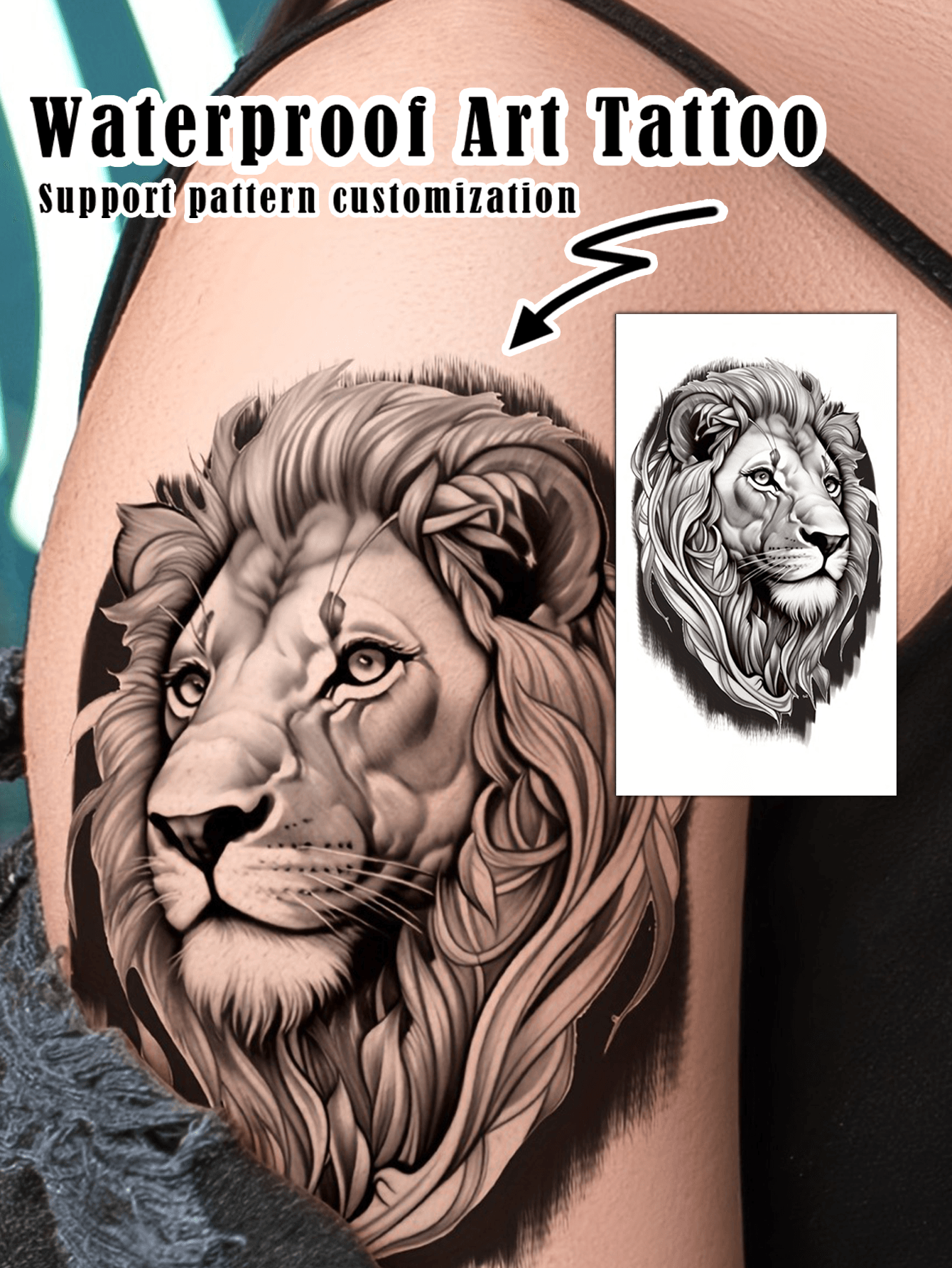 Animal Beast Pattern Waterproof temporary Tattoo